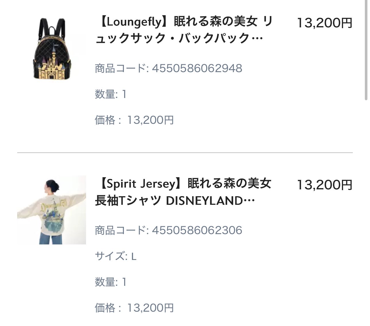 Spirit Jersey 眠れる森の美女 長袖Tシャツ L 70周年（Spirit