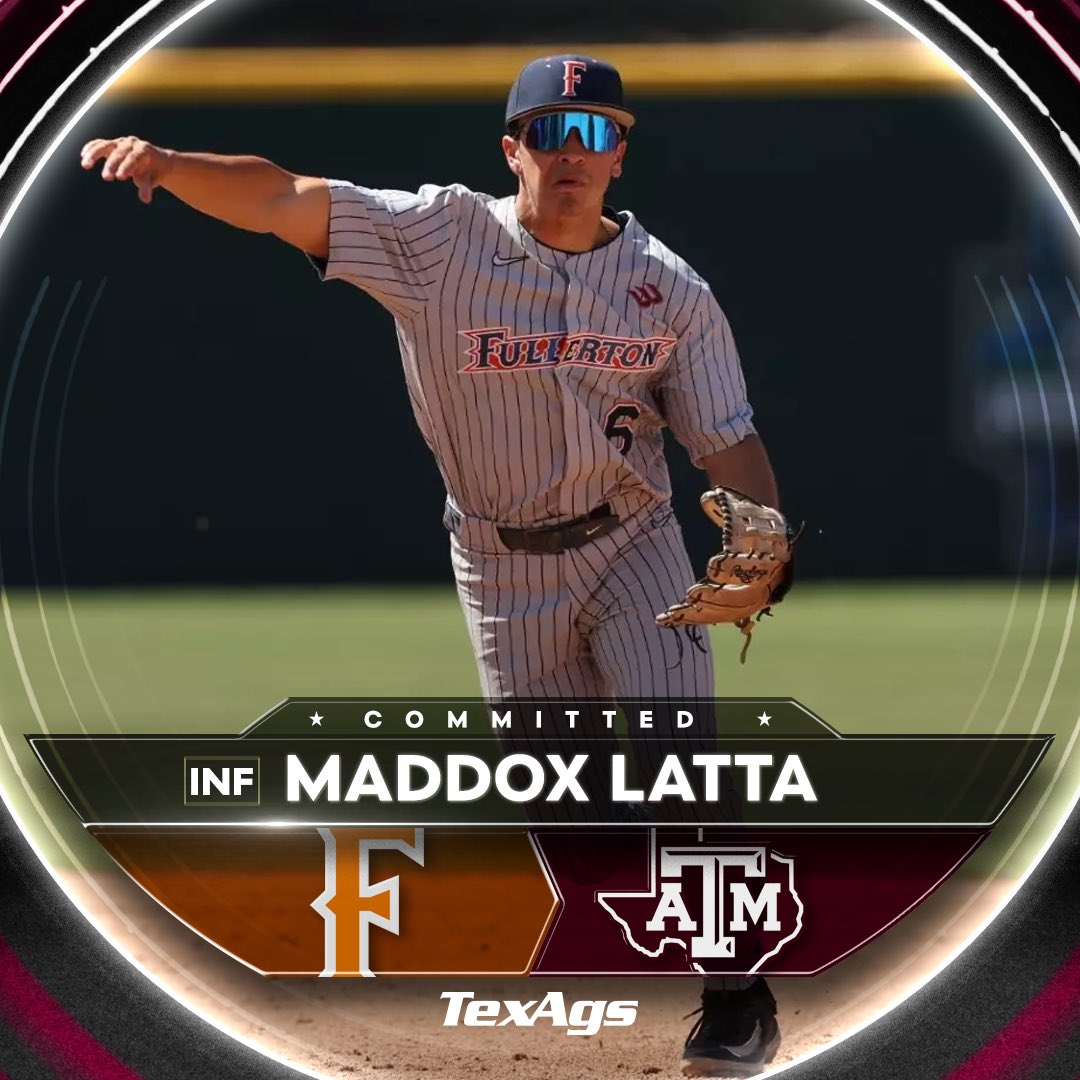 TexAgs (@texags) on Twitter photo Welcome to Aggieland, <a href="/LattaMaddox/">maddox latta</a> 👍
In 2025, Latta slashed .362/.486/.503 with 20 XBH and 14 stolen bases ⚾️ Welcome to Aggieland, <a href="/LattaMaddox/">maddox latta</a> 👍
In 2025, Latta slashed .362/.486/.503 with 20 XBH and 14 stolen bases ⚾️