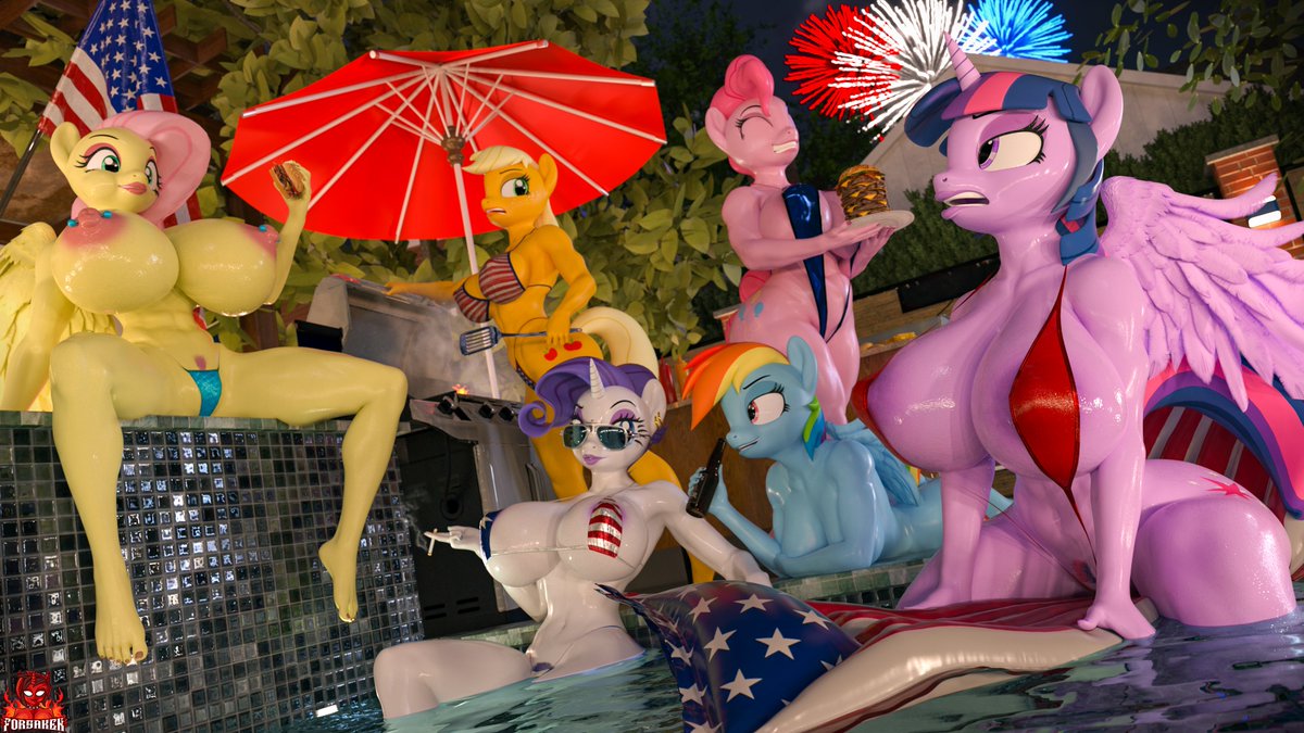 Here's a lil 4th party I whipped up rather quickly for the occasion, with a slight alt version 🤠