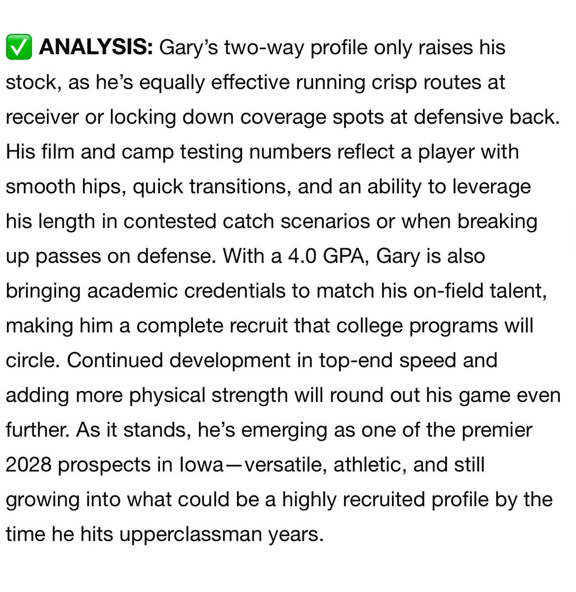 CarsenGary's tweet image. Thank you @sixstarfootball for the write up!
@Coach_NPauley @Coach_Middleton @COACHMALONE @PoteatCoach @CoachKardulis