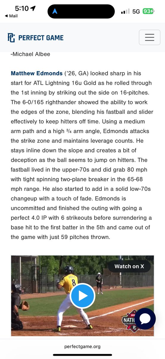 Thank you <a href="/PG_Scouting/">Perfect Game Scout</a> for being added in the day 1 write ups for 16u WWBA. Let’s keep rolling after a good 15-0 win against a very talented team! 

<a href="/gedman_michael/">Michael Gedman</a> <a href="/AaronUshery/">Aaron Ushery</a> <a href="/PG_Uncommitted/">PG_Uncommitted</a> <a href="/lightning_ATL/">ATL Lightning Baseball</a> <a href="/ATL_PlayerDev/">Atlanta Lightning Player Development</a> <a href="/S__Lizarraga/">Sammy Lizarraga</a>
