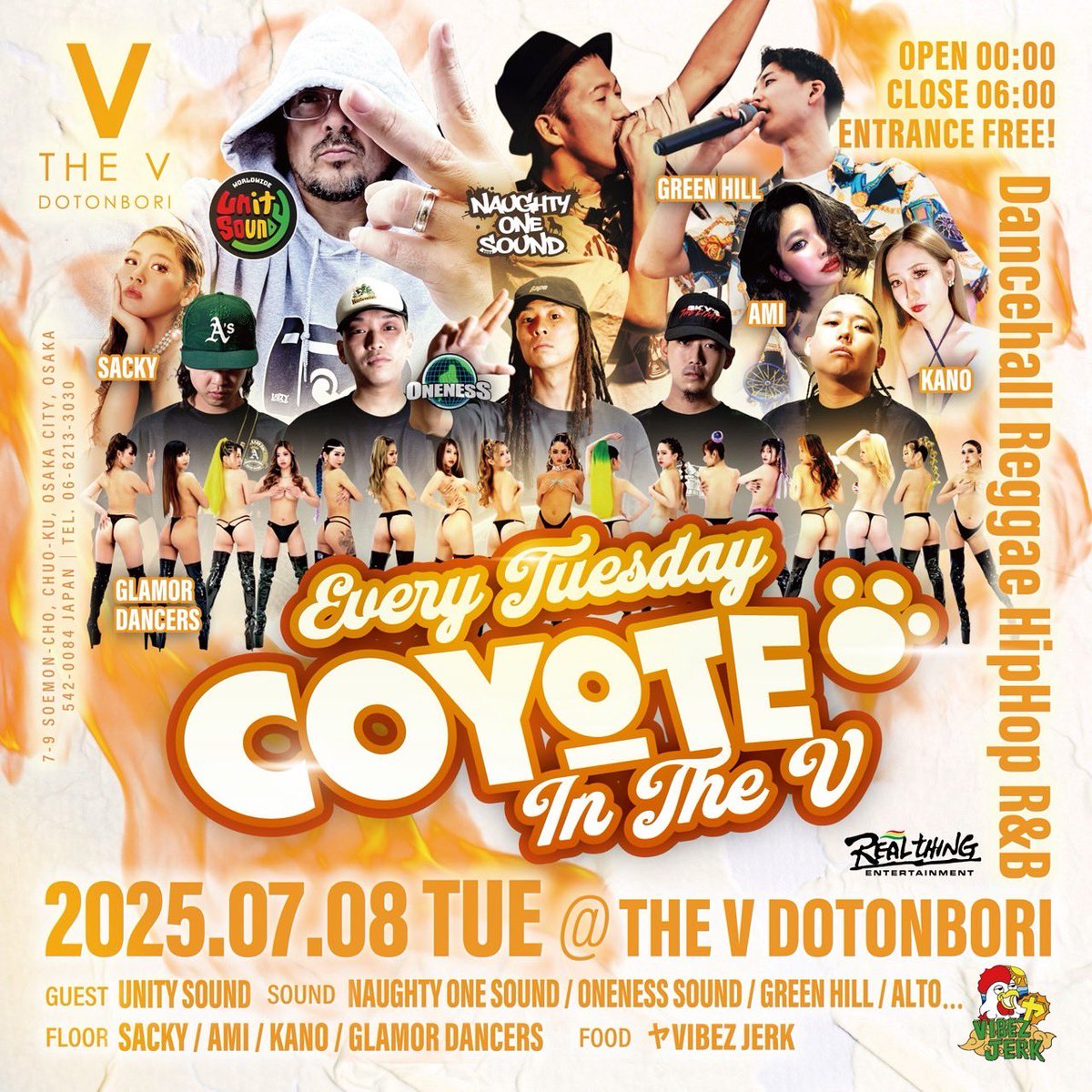 SHACKTHESTYLER's tweet image. Tonight🌃✨
19時から心斎橋ボイジャーラウンジで【NEW GEAR TUESDAY】🔈💥
そして0時から道頓堀THE Vで【COYOTE in THE V】🇯🇲
毎週火曜日はREGGAE & DANCEHALL PARTYやってるんで、朝まで遊ぼう🔥