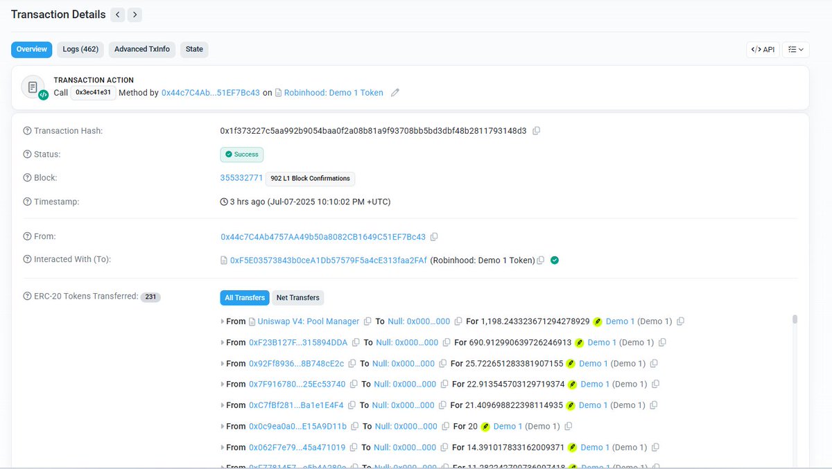 [About the 'spaceX rug', which 'Robinhood' did in Arbitrum chain]

Do you know that Robonhood just 'sold' and 'rugged' the SpaceX token that they minted?

And renamed it as 'Demo 1' after they rug, with renaming OpenAI to 'Demo 2', which Vlad(<a href="/vladtenev/">Vlad Tenev</a>), CEO of the company,