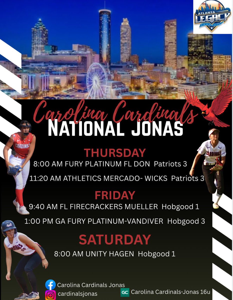 Atlanta Legacy this weekend!! Come check us out!! <a href="/jonas_cardinals/">Carolina Cardinals Chandler / Coach Jonas</a>