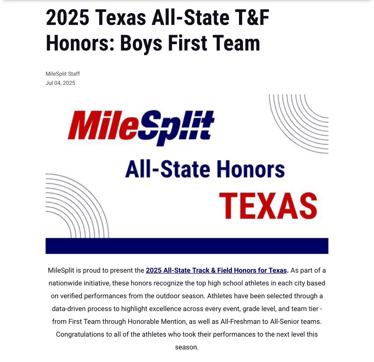 RocketRasheed's tweet image. I was selected to the First Team All State Track &amp;amp; Field squad by @TXMileSplit. I appreciate the recognition and big thanks to my coaches. 2 years left 🅰️ @Coach_Lil_Erv 
@Coach_Cain7 @DuloRasheed