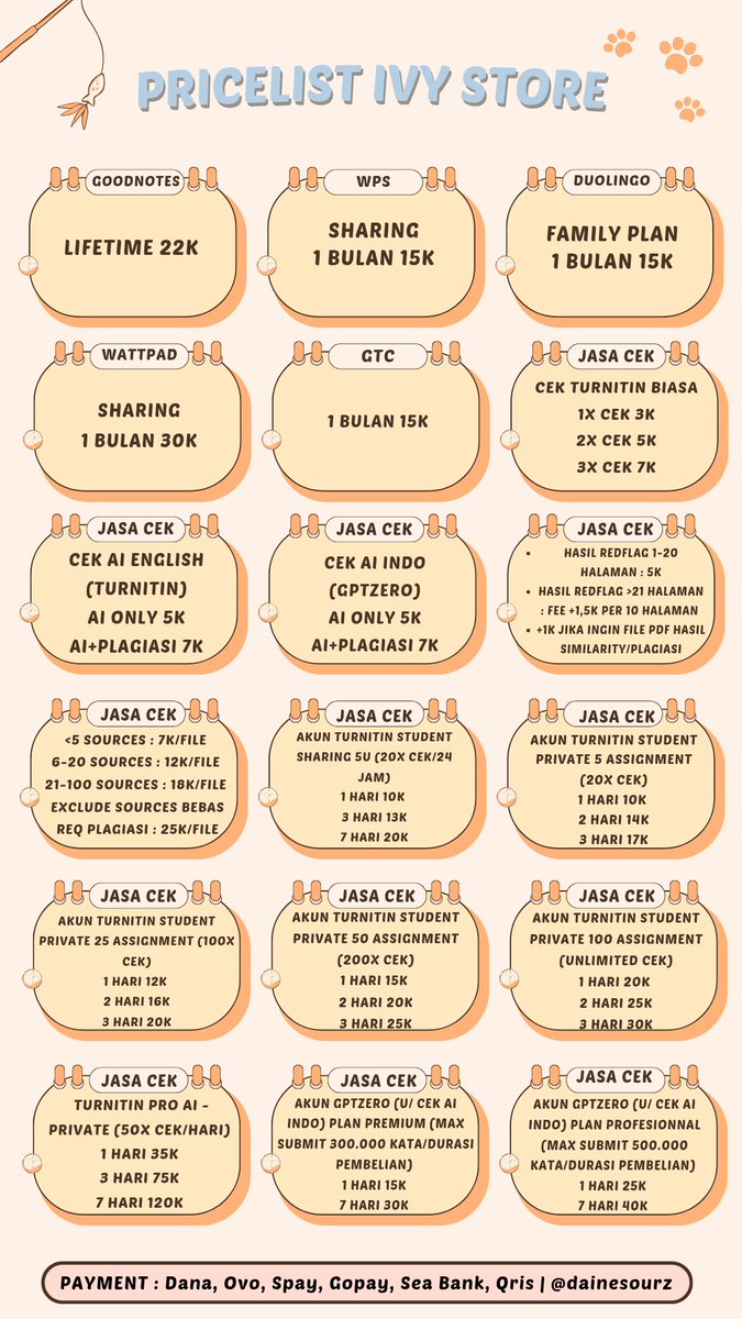 dainesourz's tweet photo. ❥︎ APLIKASI PREMIUM ✨
𖦹 aman, bergaransi, dan no ribet-ribet deh 🤟🏻
{ 💳 } Dana, Ovo, Gopay, Spay, seabank dan qris
{ 📩 } Order bisa dm atau wa ke tiny https://t.co/847RBXrZfp
{ 💌 } Testi cek disini kak https://t.co/Uxtb2p93fr
#zonauang https://t.co/BLBGCEAWoo