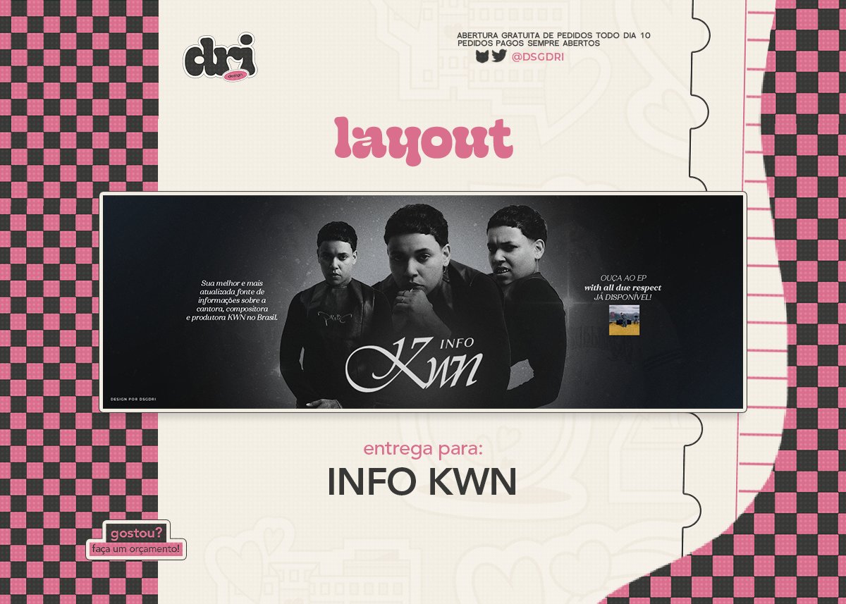 • Entrega para <a href="/KWNBrasil/">KWN Brasil</a> 

Obrigada pela preferência! ♡