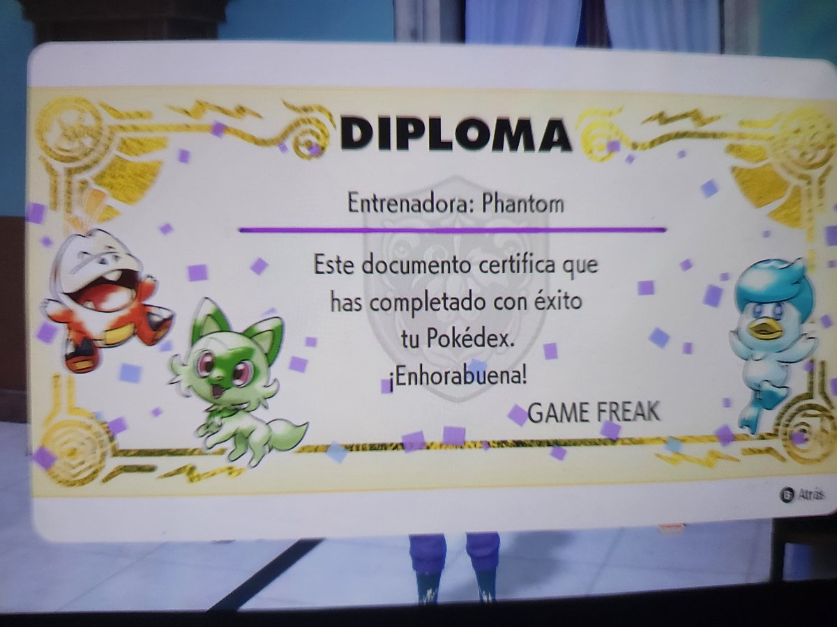 Another_GhostHe's tweet image. Hoy finalmente termine una pokédex, mi primer juego de Pokémon, y la verdad el camino fue hermoso, la aventura aún no acaba, noroteo y la academia arándano aún esperan, pero por fin poder jugar un Pokémon legalmente fue una sensación hermosa.