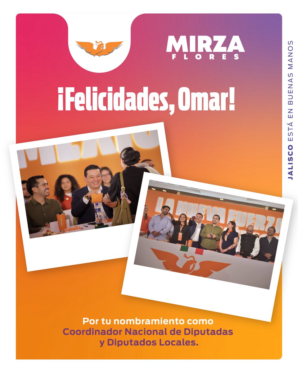 El nombramiento de <a href="/OmarCervantes_R/">Omar Cervantes ✌🏼</a> como Coordinador Nacional de Diputadas y Diputados Locales de <a href="/MovCiudadanoJal/">Movimiento Ciudadano Jalisco</a> es un reconocimiento a la agenda ciudadana que desde Jalisco hemos construido con visión y responsabilidad.