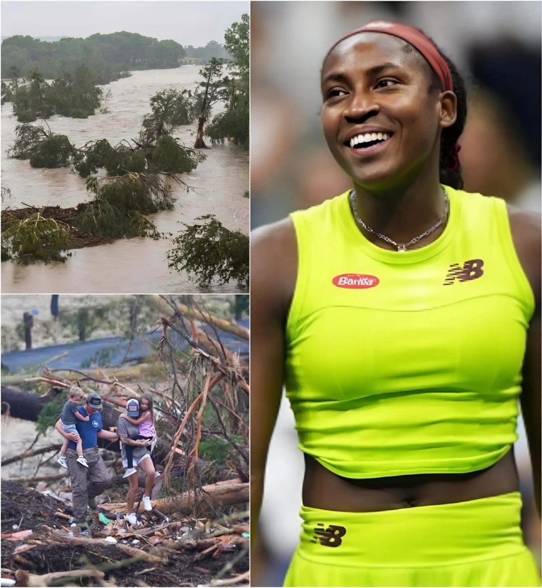 Tennis Star, Coco Gauff, has donated $3 million dollars for the search and rescue efforts and victims families in Texas.   Bravo!!