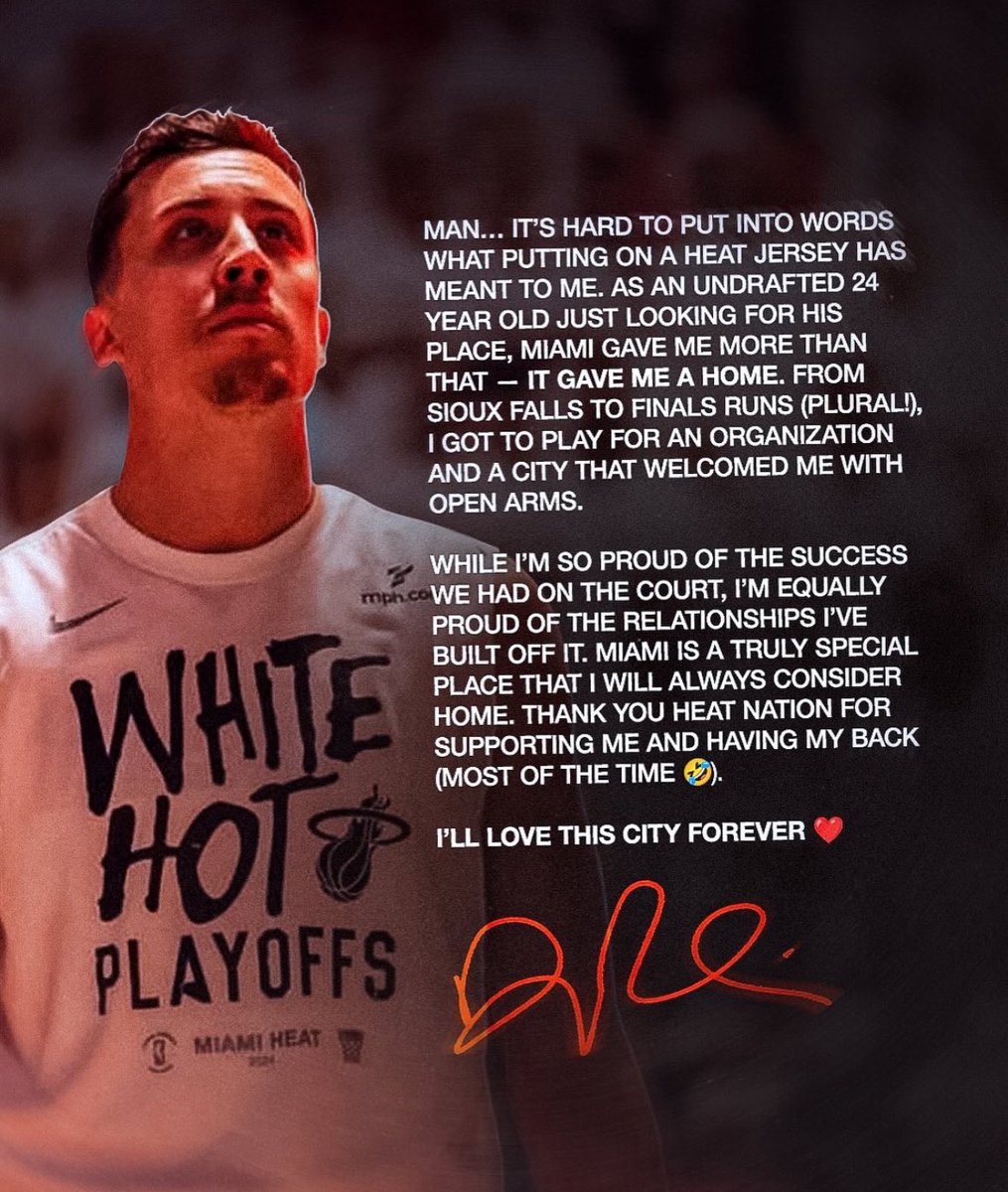 Duncan Robinson’s goodbye to the Heat fans 🥲