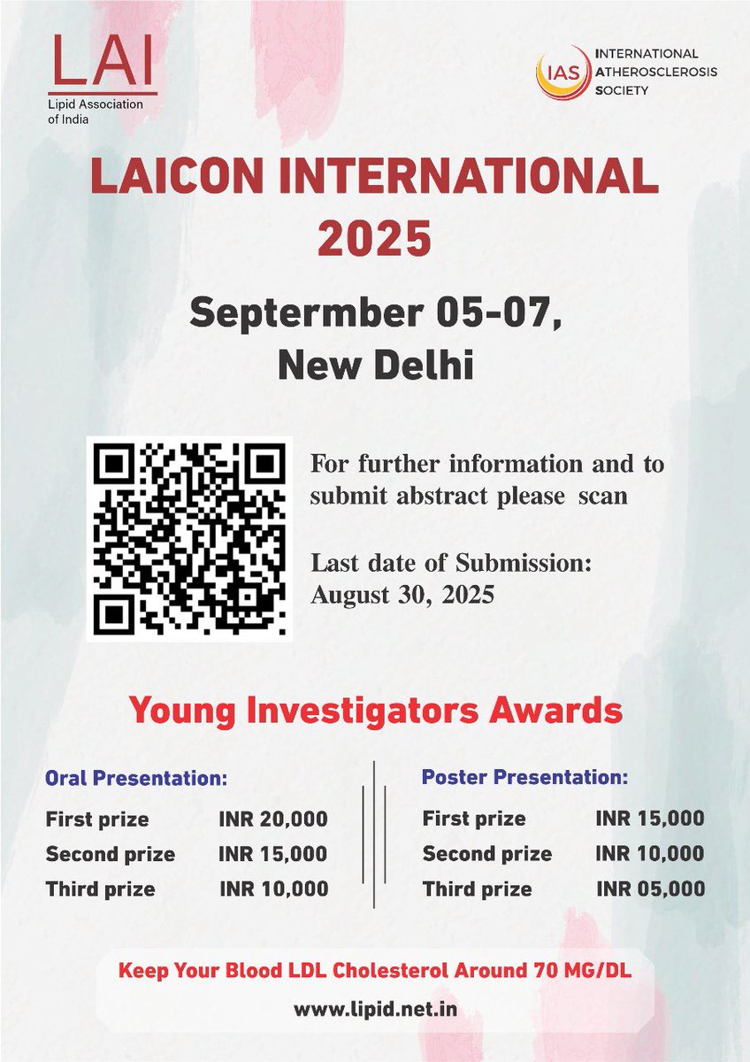 *Call for Abstracts – LAICON International 2025*
We invite abstract submissions for oral and poster presentations at LAICON International 2025, to be held from 5th to 7th September 2025 at Hotel Radisson Blu, Delhi.
_Outstanding abstracts will be considered for the prestigious