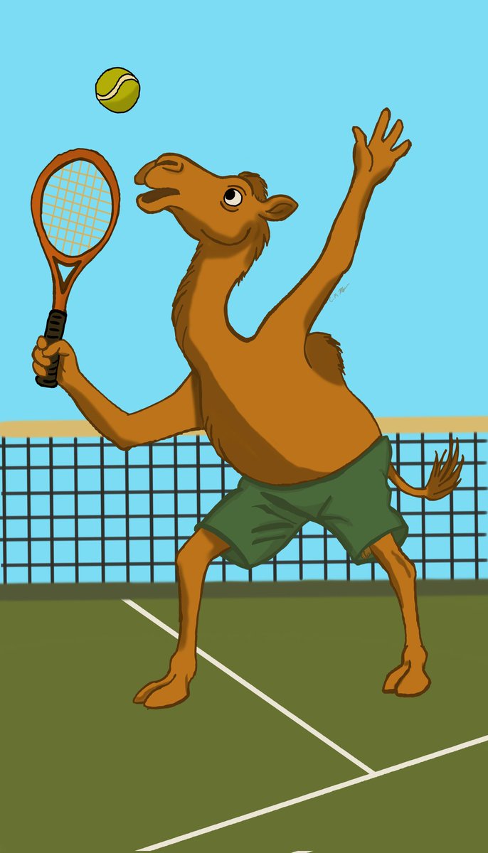 curulyfri3s's tweet image. Practicing digital art until I get better to be noticed by bbno$😭 here. Have a camel playing tennis 💜 #bbnos #digitalart #practicepracticepractice #noobieartist