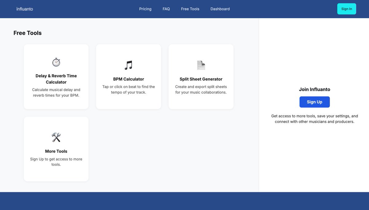 influanto - the all in one music marketing tool tweet media