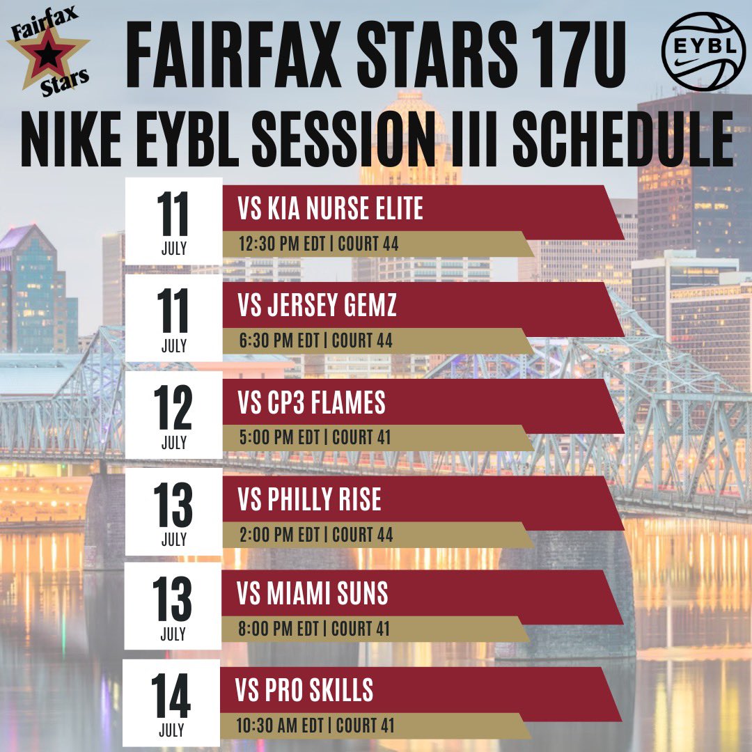17EYBL Kentucky Schedule... Come check us out!!