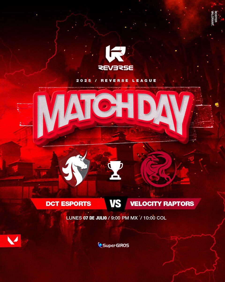 🔥 ¡DCT SE ENFRENTA A LOS VELOCITY RAPTORS! 🔥

<a href="/Reverseleague_/">REV3RSE</a>  | SEMANA 5

 DCT vs <a href="/VRaptors_Es/">Velocity Raptors</a> 
⏰ 9PM MX | 10PM COL
📍 Transmisión exclusiva: twitch.tv/reverseleague_ 

💀 "Los Raptors son rápidos... pero DCT ya tiene su headshot marcado."

#DCTvsRaptors #ReverseRisingS5