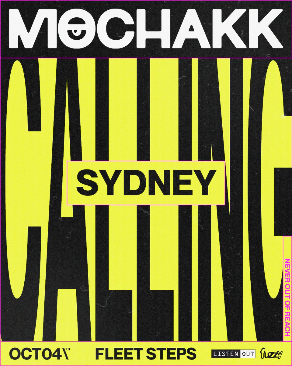 Sydney, get ready for a party like no other 🕺 Listen Out presents Mochakk Calling Sydney at Fleet Steps, Mrs Macquaries Point on Sat 4 Oct! Tickets are on sale Thu 17 Jul at 10am ☎️ bit.ly/44wwDvp #Feature