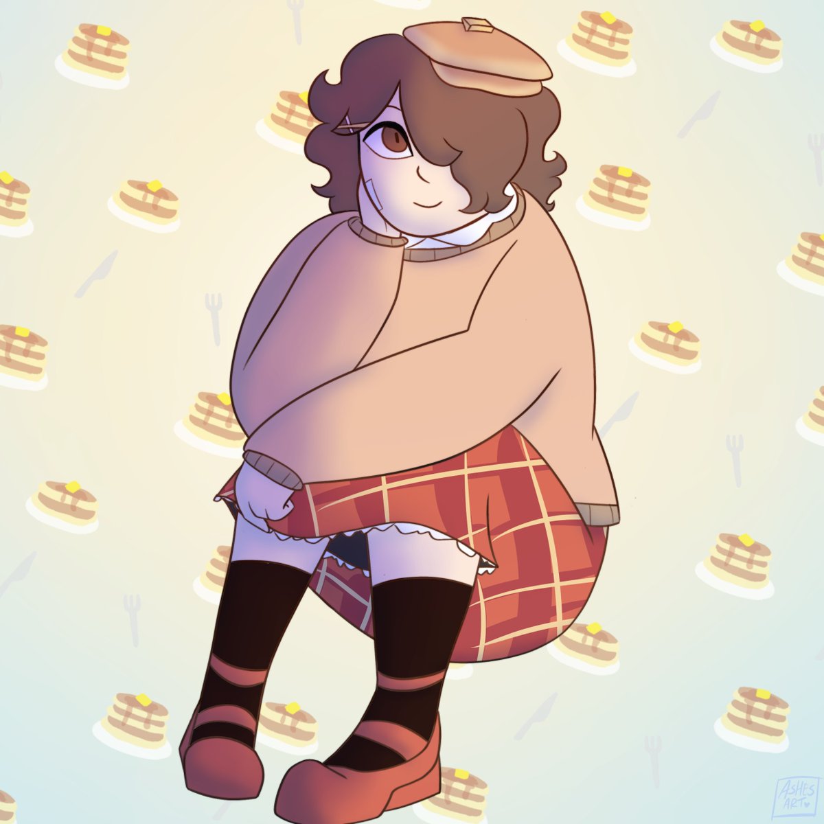 Attack # 6 of ArtFight 2025!!! made for the lovely @ Itz_Rosemary (on ArtFight) with their character Rosamel Panadero Mieles!  
🧡🦕☠️

#artfight #artfight2025 #TEAMFOSSILS #oc #fanart