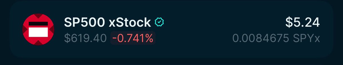 Gm, Real us stock yield ☕️

ไม่ต้อง stake 
แค่มีคนหาบ่อน 😂
เจ้าของบ่อนก็เอารายได้ (Fees) ไปซื้อ SP500 tokenized token มาแจก

ต้นแบบ Defi ที่เล่นกับ US stock ผ่าน smart contracts จัดการทั้งหมด
✅ No dev
✅ No Rug