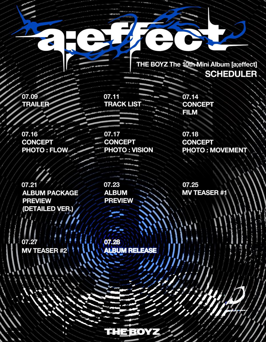 THEBOYZ_officl's tweet photo. [📰] 더보이즈, 미니 10집 ‘a;effect’ 티징 스케줄러 공개

https://t.co/vJfcI1lKJz

#THEBOYZ #더보이즈
#aeffect https://t.co/ieTwxSlMJ1
