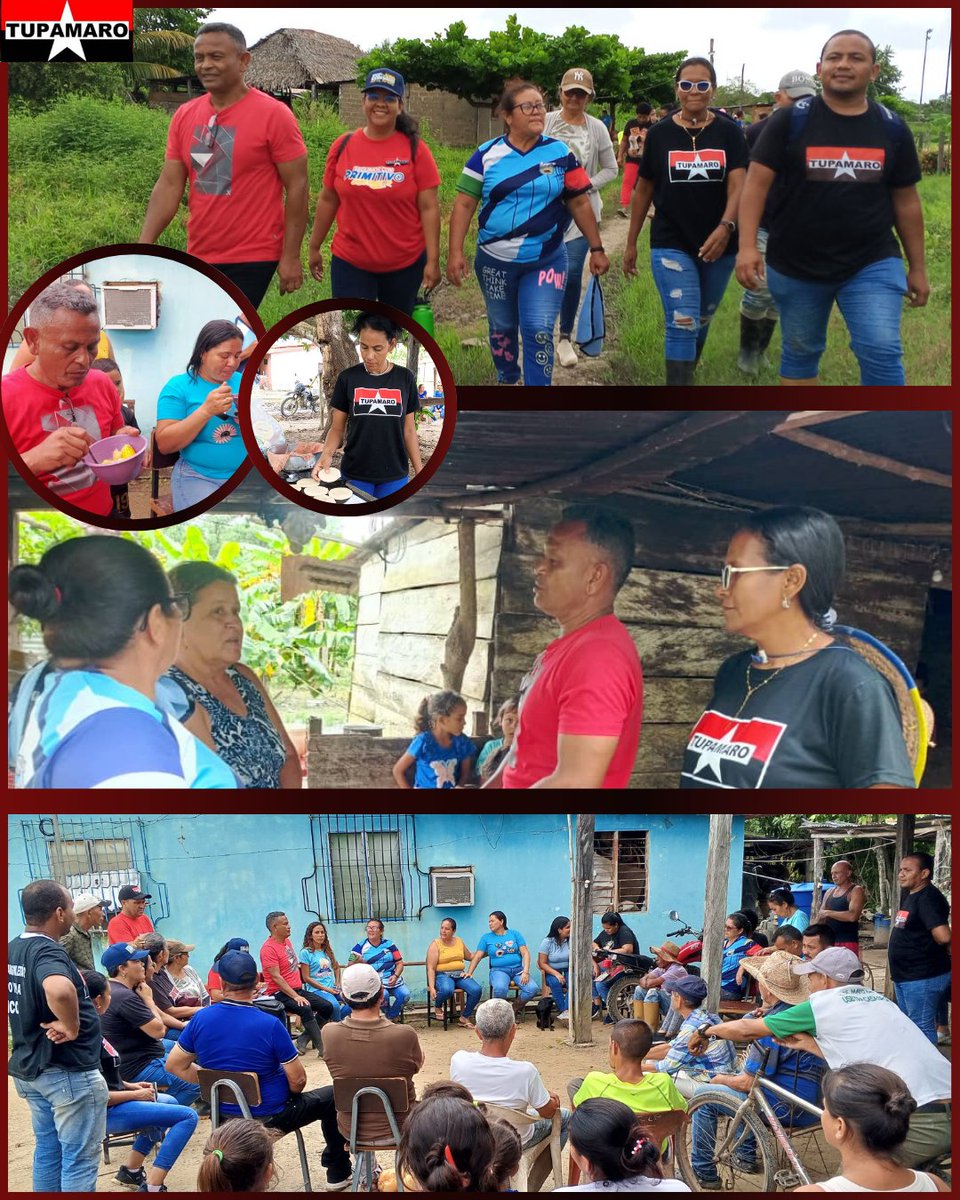 Militancia TUPAMARO del Municipio Papelón, acompaño al candidato a la Alcaldía por el (GPPSB) José Rene Díaz, aun Casa a casa en el Consejo Comunal José Antonio Paez del Caserío Corozo Largo de la Comuna Bicentenaria Parroquia Caño Delgadito.