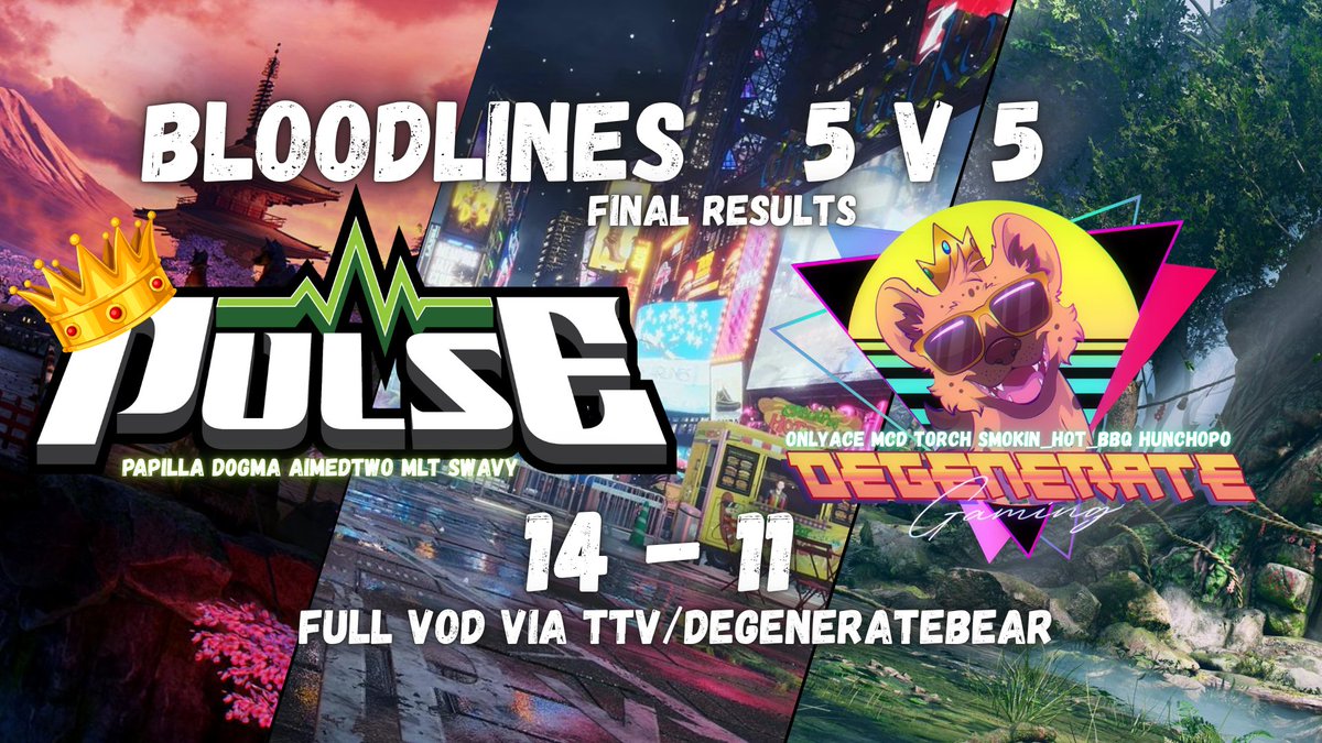 Pulse (@pulse_ww) on Twitter photo Thank you to <a href="/DegenGamingX/">Degenerate Gaming</a> for inviting us to a 5v5
We won 14-11 but they kept it close. Some real monsters over there! Thank you to <a href="/DegenGamingX/">Degenerate Gaming</a> for inviting us to a 5v5
We won 14-11 but they kept it close. Some real monsters over there!