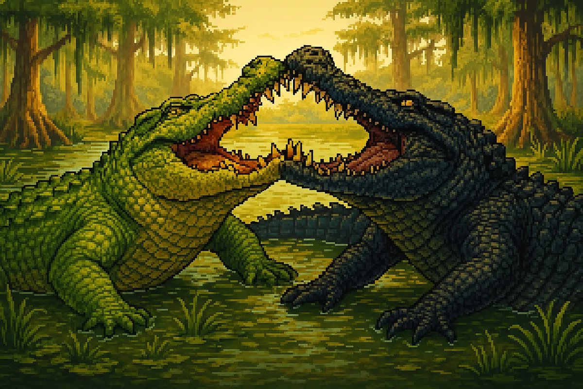 fantasybrawls's tweet photo. Who swims away with their armor intact? The Black Caiman or the American Alligator. Find out in this edition of #fantasybrawls 
https://t.co/TugzFwNHWQ 
#whatifs #whowouldwin #animals https://t.co/WGnb2tDIwO
