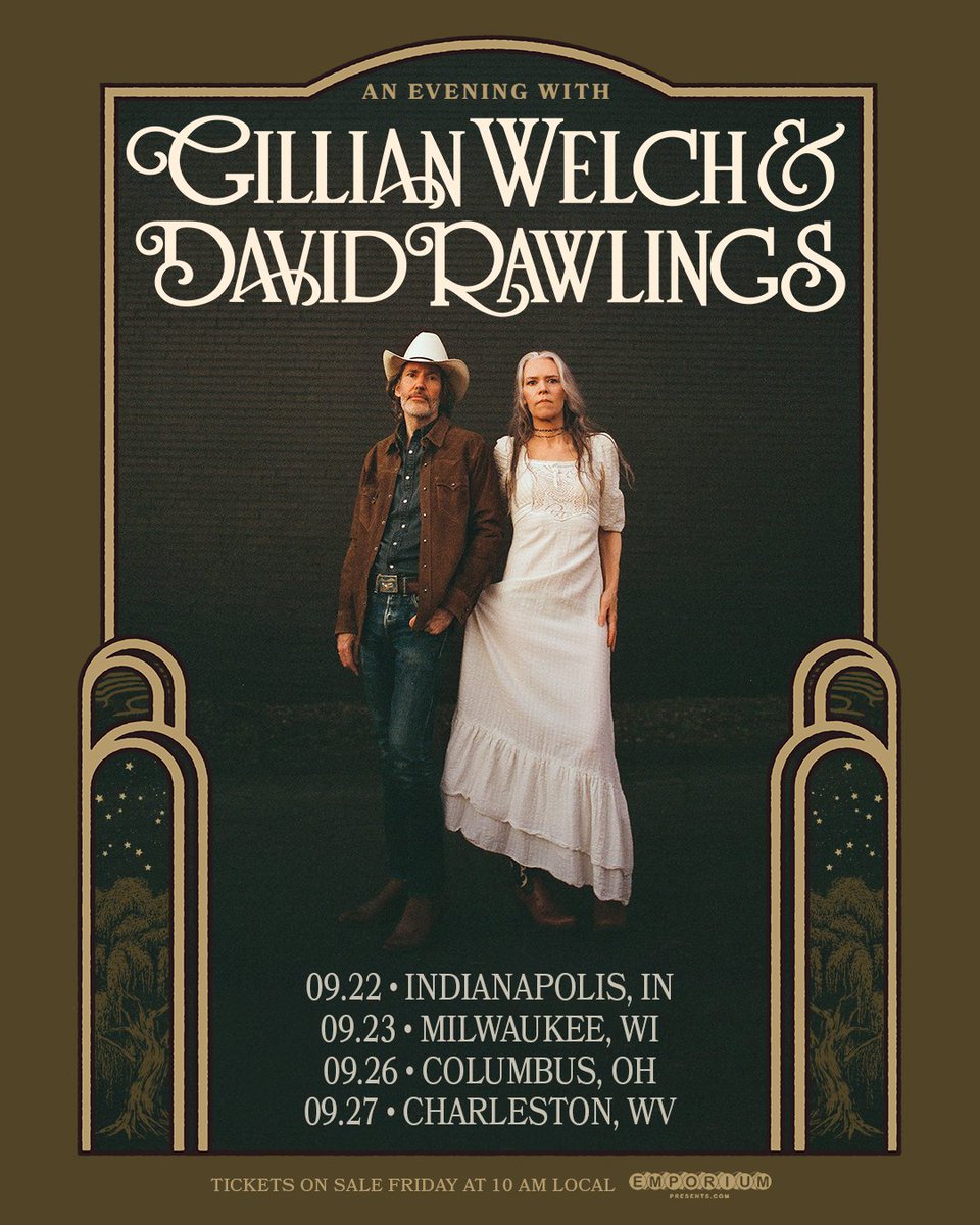 JUST ANNOUNCED: Gillian Welch &amp; David Rawlings  🎶
More Dates Added!

#gillianwelch #davidrawlings #gillianwelchconcert #davidrawlingsconcert #folkmusic #indianapolislivemusic #milwaukeelivemusic #columbuslivemusic #charlestonlivemusic
