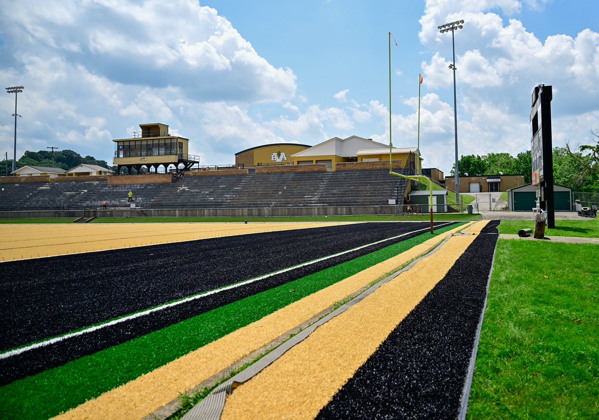 Stopped back at “The Beach” in Belle Vernon today to see the progress of the new  <a href="/FieldTurf/">FieldTurf</a>  being installed by <a href="/TheVascoGroup/">The Vasco Group</a>. Gotta say, those guys are earning their money the past two weeks with this heat. The new turf at James Weir Stadium looks incredible so far. The gold