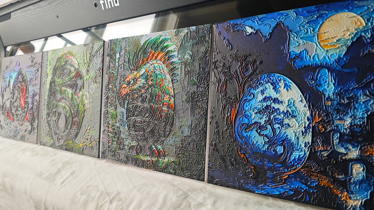 Some of the 50 embellished custom 1/1 Giclees going out to presale minters of my Dragon Egg RWA Collection. 

Moving forward into the future of Web3, this, along with our real-world companies, gaming and experiential VR/AR, are really the only ways to provide holders with value.