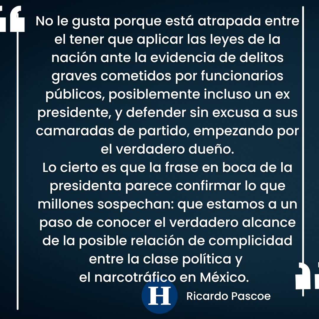 Sheinbaum lo sabe y no le gusta lo que viene.

Escribo en <a href="/heraldodemexico/">El Heraldo de México</a> “Tendrán que presentar pruebas”
bit.ly/4lcS0ZM
