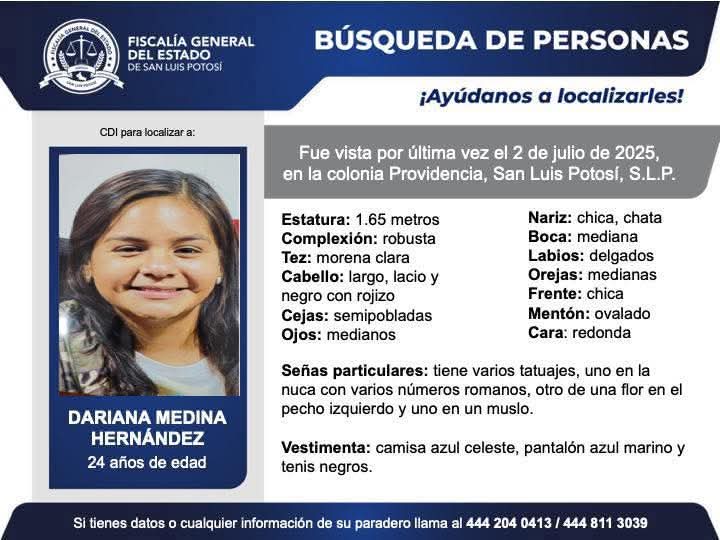 soymaestramiel's tweet image. Darianaa fue mi alumna en la preparatoria.

Desde el 2 de julio su mamá no sabe nada de ella. Ayúdame por favor a compartir para que llegue a más personas.
Dariana, tu mamá y tus hermanos esperan por ti.
#SLP @FiscaliaSLP