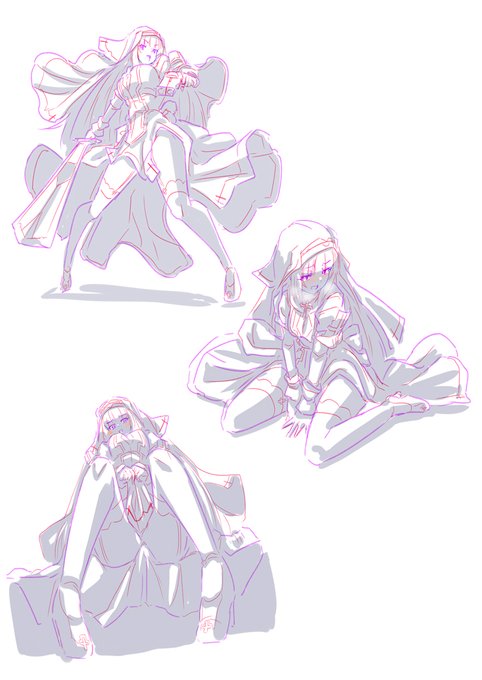 ニュートラルな構えは大分描けるようになってきたので徐々にピンチシーンを描きたくなってきた😋 