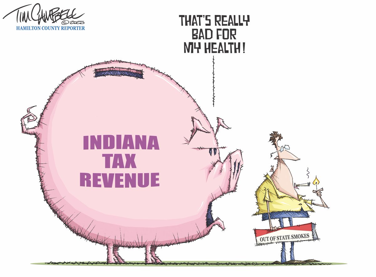 tc2oons's tweet image. Indiana Cigarette Tax
#Indiana #CigaretteTax #200PercentIncrease #HoosierSmokers #StateBudget @EandPCartoons @IndianaJournos @nkellyIN @indystar @JGfortwayne