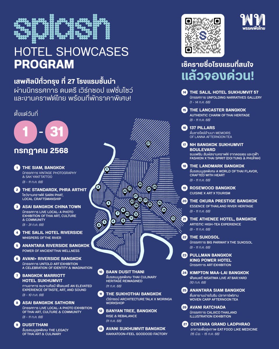“THACCA SPLASH Soft Power Forum 2025” มหกรรมซอฟต์พาวเวอร์ ที่ยิ่งใหญ่ที่สุดในอาเซียน พร้อมสาดโอกาสให้คนไทยเป็นผู้นำเทรนด์ระดับโลก
.
THACCA SPLASH Soft Power Forum 2025 ที่จัดขึ้นระหว่างวันที่ 8 -11 กรกฎาคม พ.ศ. 2568 ไม่ได้มีเพียงกิจกรรมในศูนย์การประชุมแห่งชาติสิริกิติ์