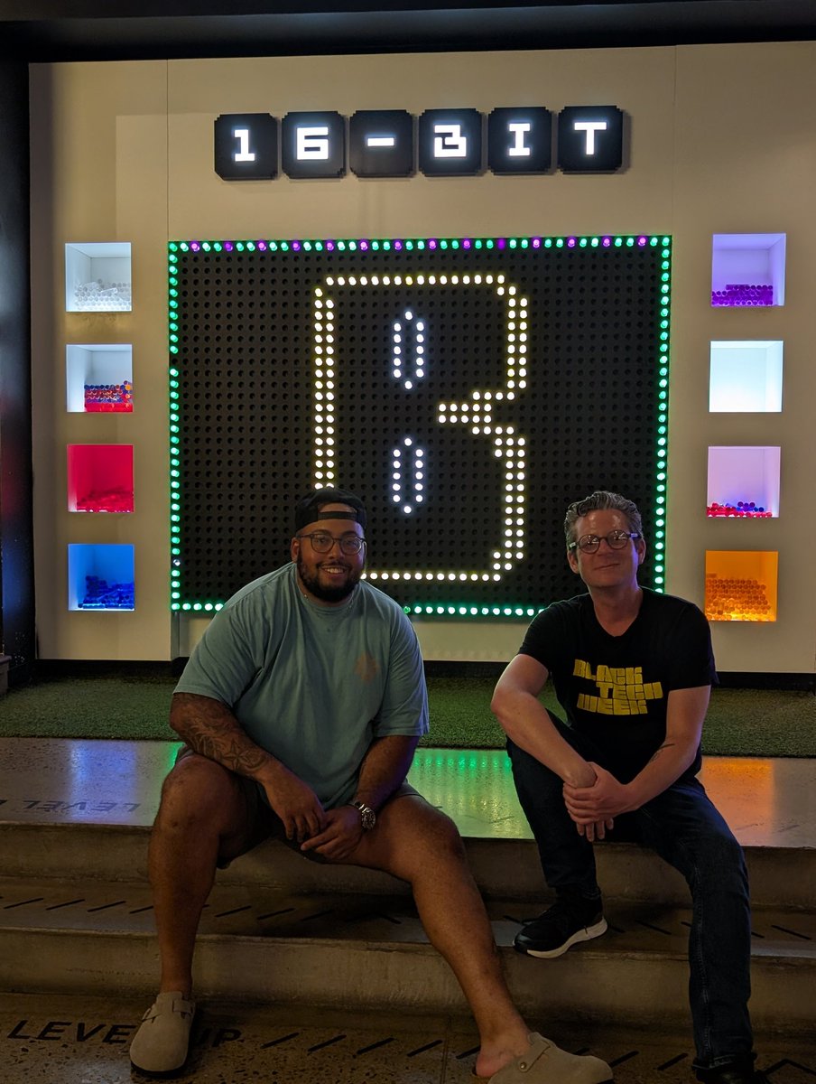 Practicing for our <a href="/BlackTechWeek/">Black Tech Week</a> panel in Pittsburgh tonight w/ <a href="/dmaultsby53/">Derrick L. Maultsby Jr.</a>!

<a href="/BrianBrackeen/">Brian Brackeen</a> <a href="/candicecincy/">Candice Matthews Brackeen</a> <a href="/lightshipfound/">Lightship Foundation</a> <a href="/lightshipcap/">Lightship Capital</a> 
<a href="/16BitBar/">16-Bit Bar+Arcade</a>