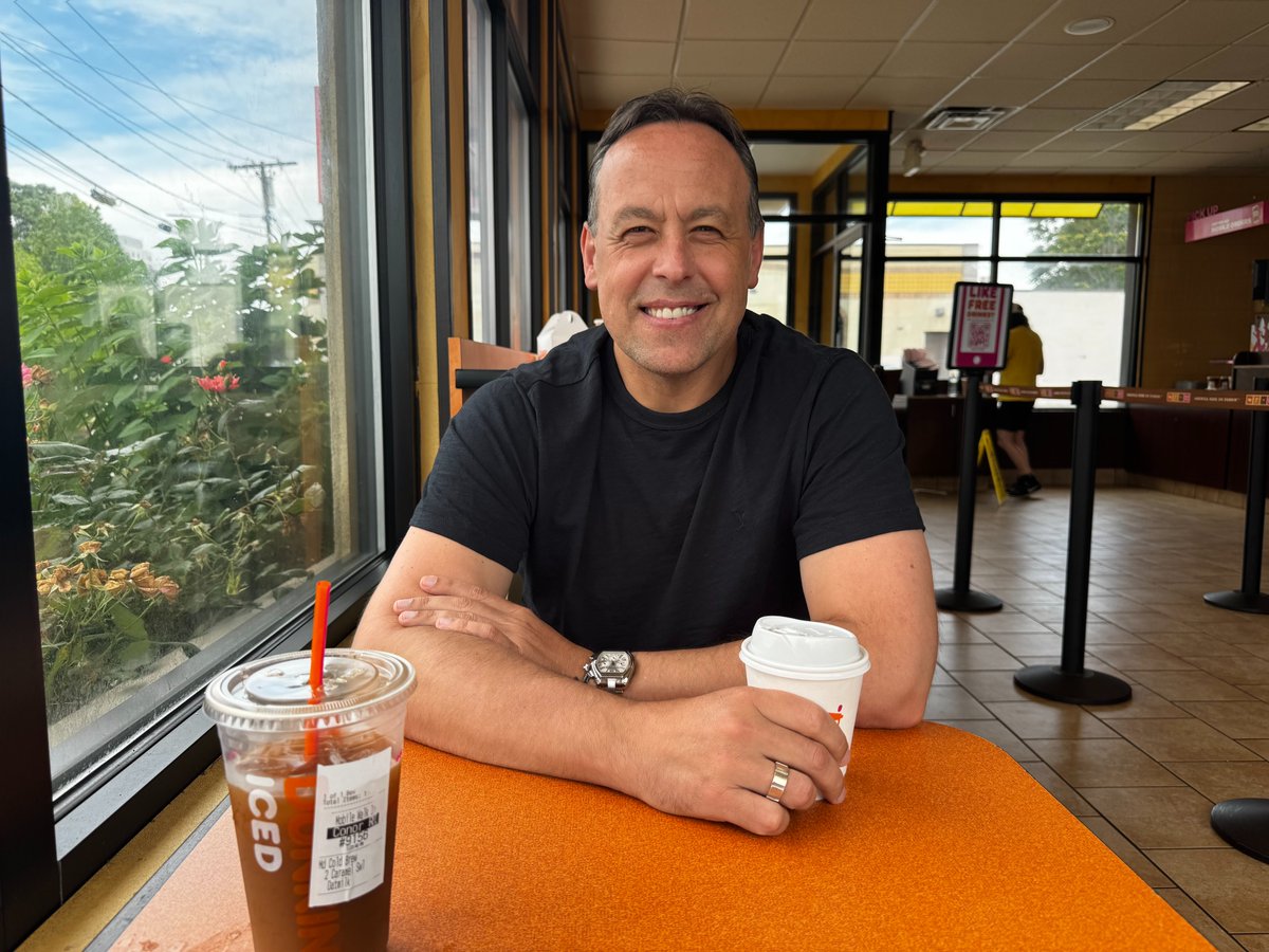 You never know who are you going to run into at your local Dunkin.

Excited to share this story soon: