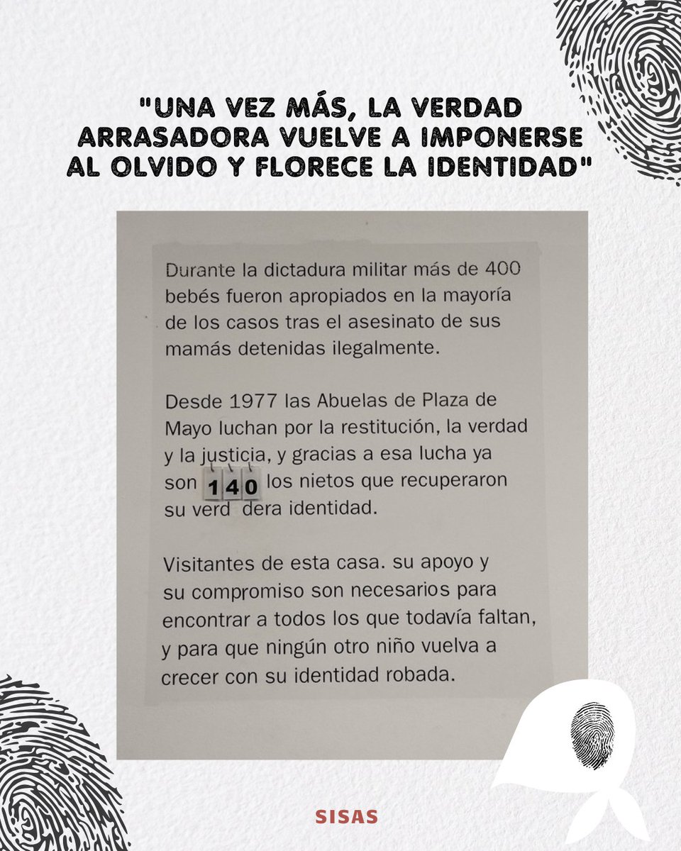 "Una vez más, la verdad arrasador vuelve a imponerse al olvido y florece la identidad"

Gracias <a href="/abuelasdifusion/">Abuelas de Plaza de Mayo</a> por tanta esperanza❤️