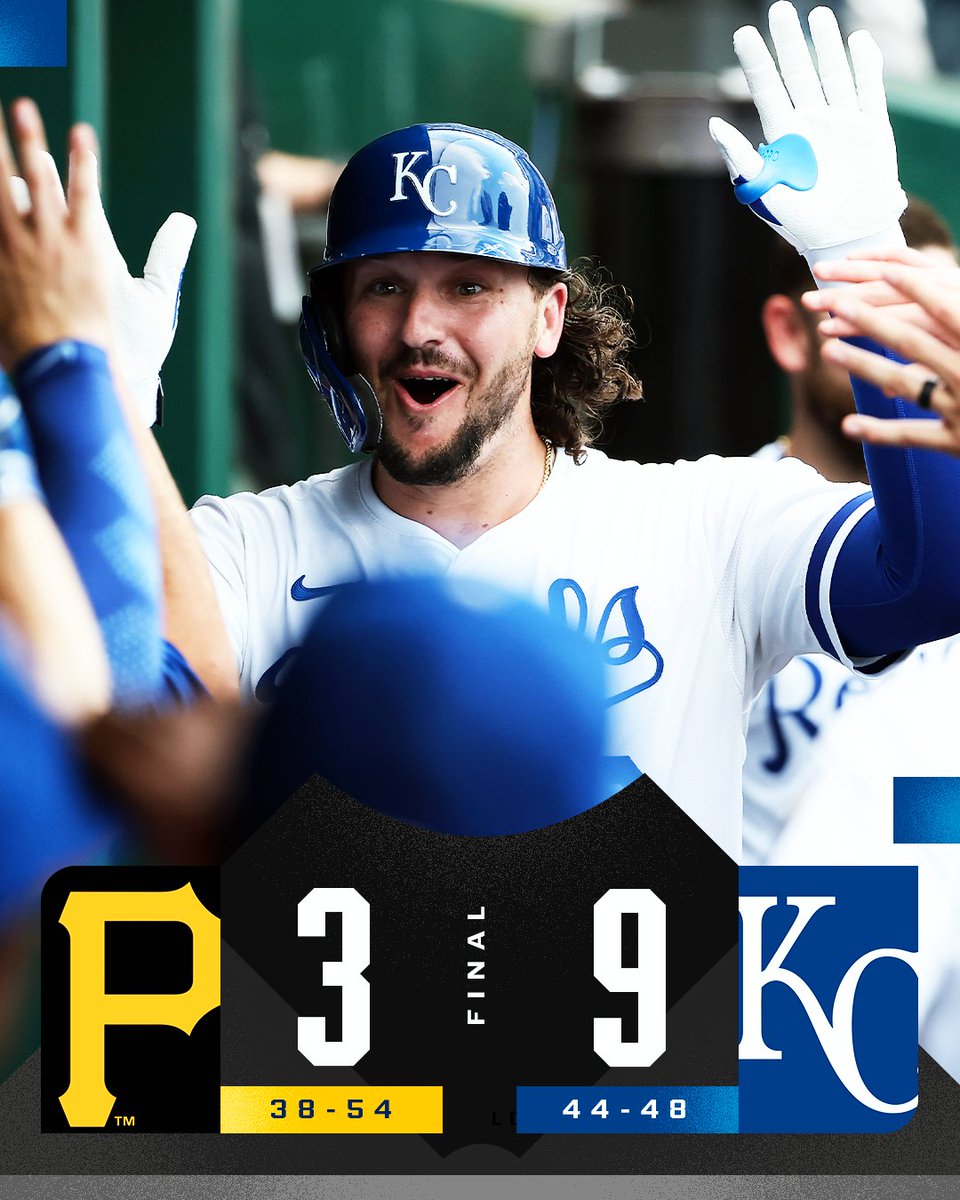 MLB (@mlb) on Twitter photo Vinnie Pasquantino, Bobby Witt Jr., and Salvador Perez all homer in the same game for the first time ever!
The result? A decisive <a href="/Royals/">Kansas City Royals</a> win 👑 Vinnie Pasquantino, Bobby Witt Jr., and Salvador Perez all homer in the same game for the first time ever!
The result? A decisive <a href="/Royals/">Kansas City Royals</a> win 👑