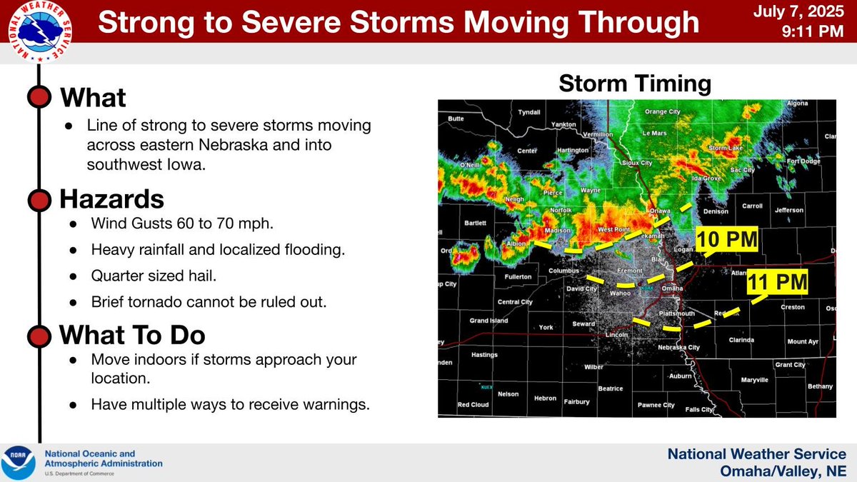 A line of severe storms will continue to move southeast through the area this evening. Damaging winds and heavy rainfall/localized flooding will be the main threats, but hail and even a brief tornado cannot be ruled out.