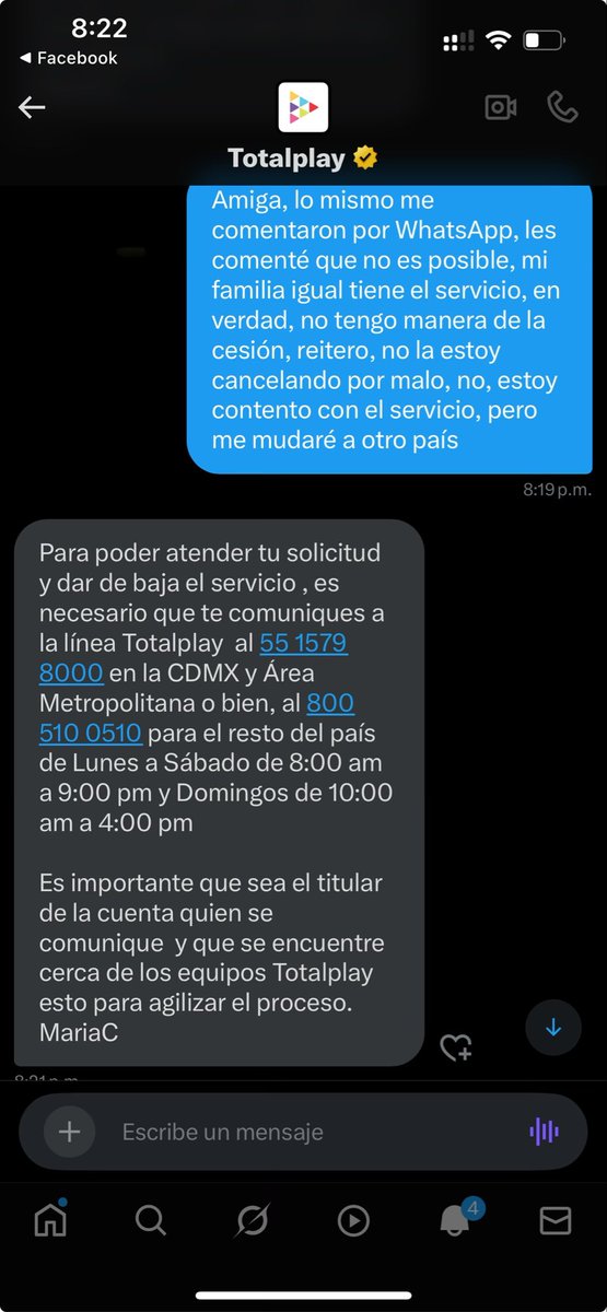 ingtopojon's tweet photo. @totalplaymx La misma fregadera, les digo que no tengo quien se quede con la línea y ponen ese mensaje, el número nunca conecta son chingaderas!! https://t.co/7YK16wNyt4