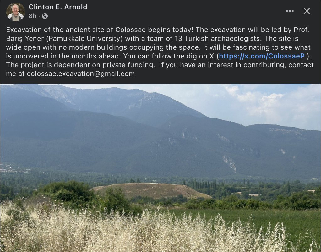 From Clint Arnold. 

The excavation of Colossae began today. Follow the dig here: <a href="/ColossaeP/">Kolossai Araştırma Projesi/Colossae Research P.</a>
