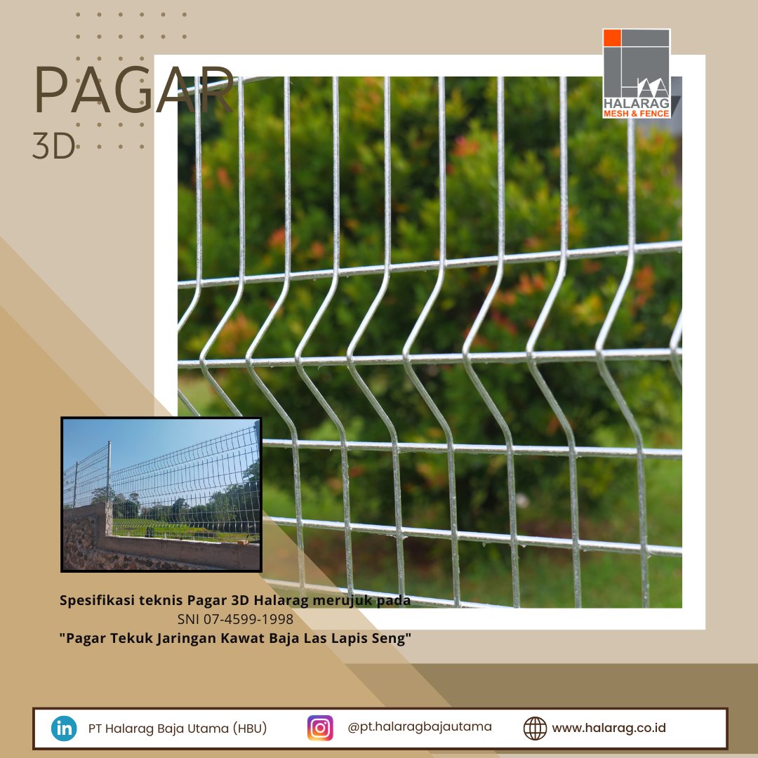 HalaragPt's tweet image. Pagar Bandara / Pagar V / Security Fence / Pagar Wiremesh / Pagar 3D 

Dibuat sebagaimana proses produksi wiremesh, dengan proses penekukan bentuk gelombang pada bagian tengahnya wiremesh, menggunakan mesin bending khusus. 

pabrikwiremesh.co.id

#pagarwiremesh #pagar3d