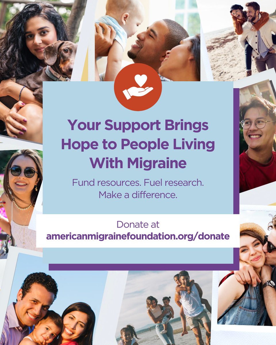 Help Power Migraine Resources 💜 

Every dollar goes toward advancing science, improving treatments, and empowering millions through clinician verified resources, who battle migraine every day.

✨ Give today and help more people find relief: americanmigrainefoundation.org/donate/