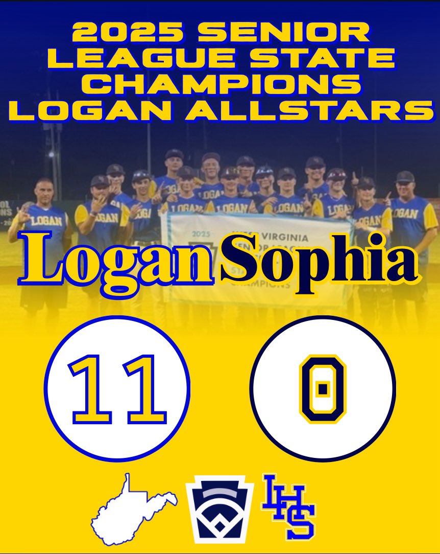 Your 2025 West Virginia Senior League State Champions are the Logan Allstars!!!