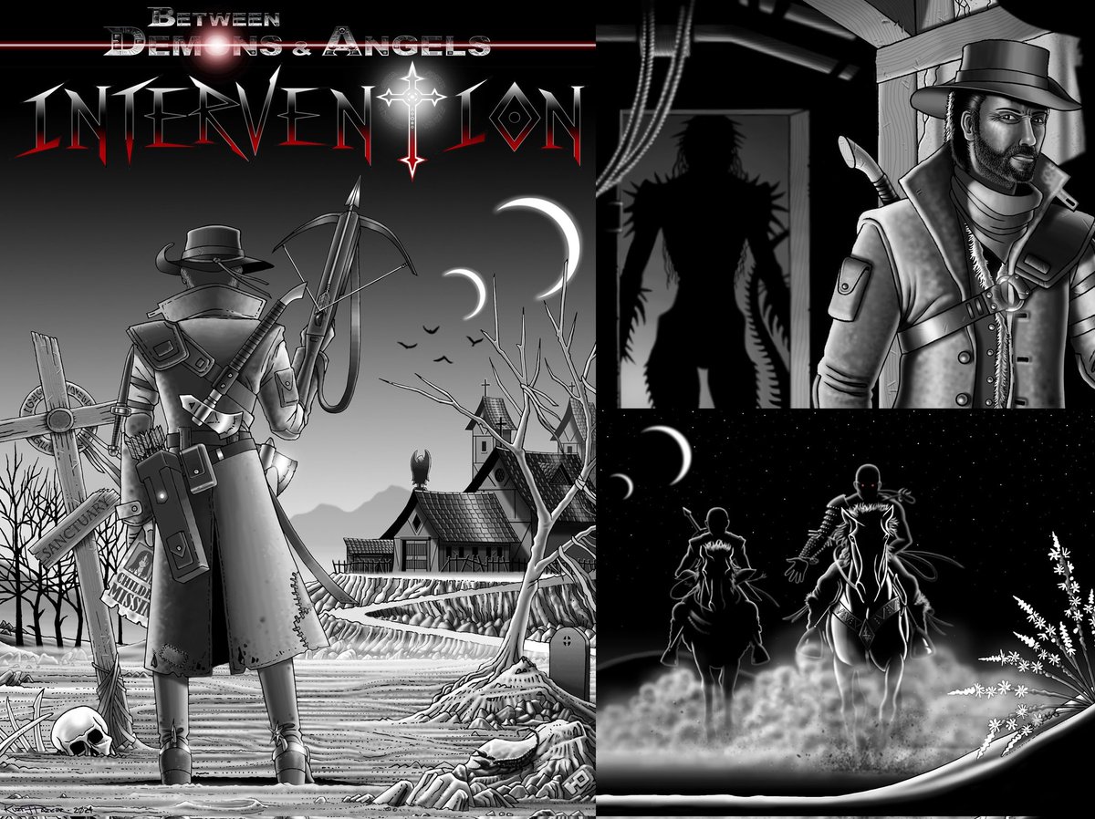 Aecentric's tweet image. A sinister cult, Slavers, a Shadow Demon, and a tough bastard determined to bury them all. 
INTERVENTION, a Dark Fantasy Western Horror, in demand on Indiegogo ⬇️: 
igg.me/at/4XBRPujqqYg…
#fantasy #horror #western #indiecomics