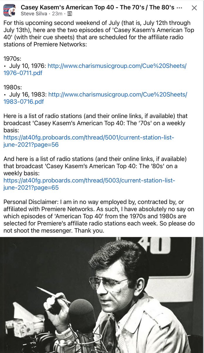 BetweenDaCleats's tweet image. This week’s American Top 40 for the 70s and 80s