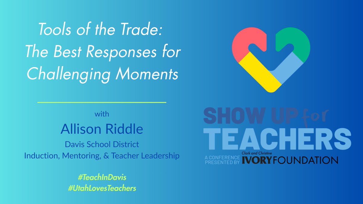 Join me July 10 as we unpack strategies teachers can use while responding to challenging moments in our profession.  We've got this! #ShowUpForTeachers #ShowUpUtah #uted <a href="/ShowUpUtah/">First Lady Abby Palmer Cox</a> <a href="/AbbyPalmerCox/">Abby Cox</a> #TeachInDavis #UtahLovesTeachers