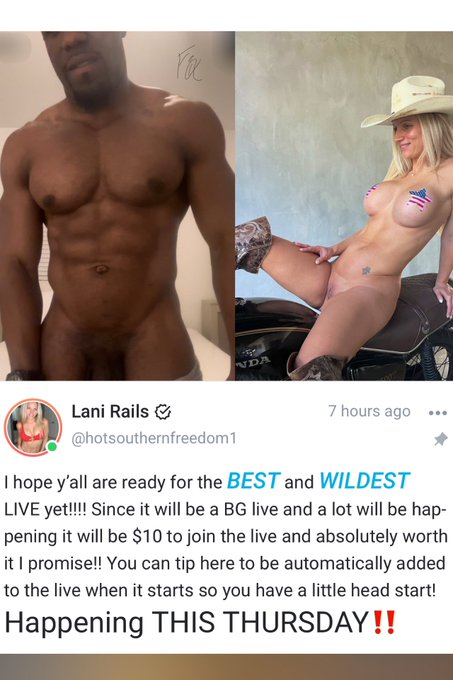 Watch Lani Rails (Hotsouthernfreedom)'s leaked NSFW photo on TwXstars