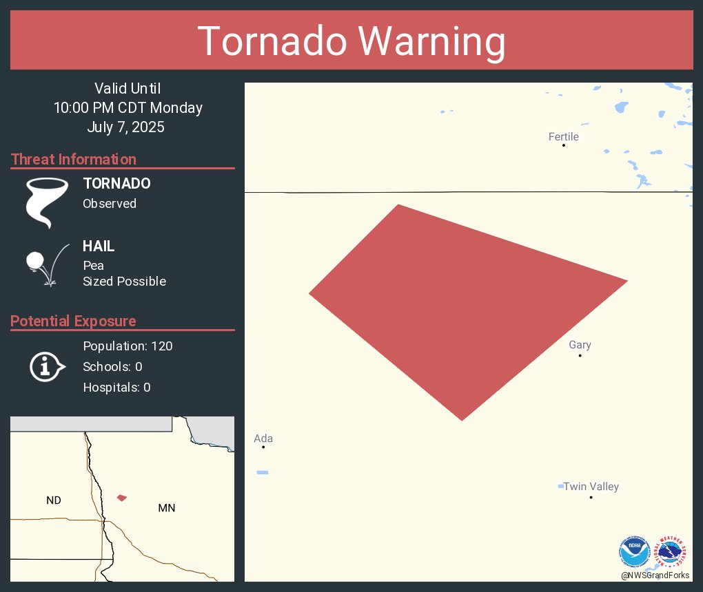 Tornado Warning continues for Norman County, MN until 10:00 PM CDT